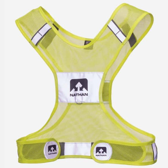 NWT NATHAN Streak Reflective Vest Running Hi Vis Visibility Yellow - Picture 2 of 16